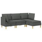 Vidaxl Modularni kavč s shranjevanjem 4 pcs Temno siva Blago