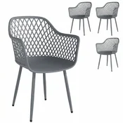 Homestar Set vrtnih stolov 4 kosi 56x51x84 cm temno siva