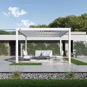 Bioklimatska pergola Antares — Samostoječa/4 x 4/Bela/Ročni