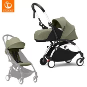 stokke yoyo3 otroški voziček 2v1 newborn pack 0+ olive (white frame)