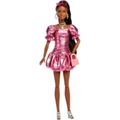Barbie Modna lutka #6 v koralni kovinski obleki v slogu Deluxe - 1 k.