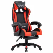 Vidaxl Racing stol z oporo za noge umetno usnje