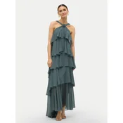 Vero Moda Večerna obleka Felicia 10295237 Zelena Slim Fit