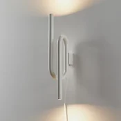 Foscarini Tobia LED stenska svetilka s kablom, bela - Dnevna soba/jedilnica - Dizajn - Kovina