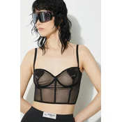 Top Fiorucci Black Tulle Heart Bralette
