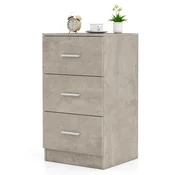 COSTWAY Nočna omarica s 3 predali Stranska mizica 37 x 34 x 66,5 cm, (5000445437)