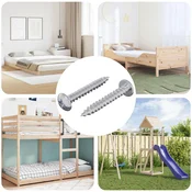 vidaXL Lesen vijak 2 pcs srebrna 8,8 x 31 mm elezo