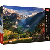 Trefl Puzzle 1000 Premium Plus - Foto Odysea: Údolie Lauterbrunnen, Švajciarsko