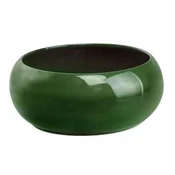 Polnix Keramična skleda za rože ZELENA, sijajna, 19 cm
