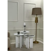 Hanah Home Set klub stolova Leo, 2 komada, Prljavo beli