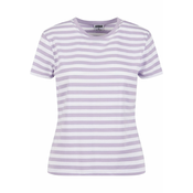 Womens basic striped t-shirt white/purple