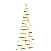 Vidaxl Viseče božično drevo s kroglicami 180 cm 100 LED Toplo bela