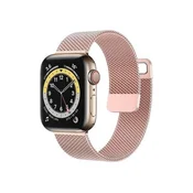 shumee PAŠEK ZA URO APPLE WATCH 1/2/3/4/5/6/7/8/9/SE 38/40/41mm ROZA JEKLO