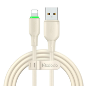USB na Lightning kabel Mcdodo CA-4740 s LED svjetlom 1,2m (bež)