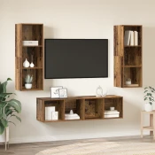 Set TV komoda Zidne 3 pcs Staro drvo Konstruirano drvo