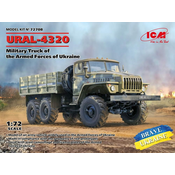 ICM maketa-miniatura URAL-4320 Vojaški tovornjak oboroženih sil Ukrajine • maketa-miniatura 1:72 traktorji • Level 3
