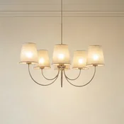 TK Lighting Lestenec Candi, bež/pesek, 6-žarčni, O 85 cm, E27 - Dnevna soba/jedilnica - Sodobni - bež, peščena - Tkanine/tekstil
