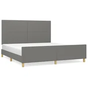 Vidaxl Posteljni okvir brez vzmetnice temno siv 180x200 cm tkanina