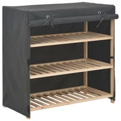 Ormaric za cipele s pokrovom od tkanine 79 x 40 x 80 cm sivi