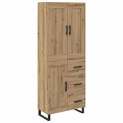 Vidaxl Visok predalnik Umetni hrast 69,5 x 34 x 180 cm Konstruiran les