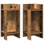 Vidaxl Stranske mize s polico 2 kosa Old Wood 25,5x27x60 cm
