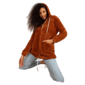 RUE PARIS Ženski pulover z žepi RUE PARIS svetlo rjav RV-BL-8435.96P_392681 S-M