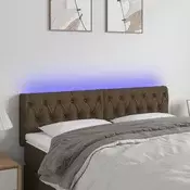 LED uzglavlje tamnosmede 144 x 7 x 78/88 cm od tkanine