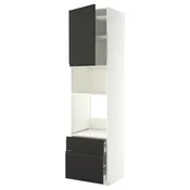 METOD/MAXIMERA Visoka omara za vgrad gspd aparate, bela/Upplöv mat antracitna, 60x60x240 cm