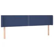 Vidaxl Vzglavje z ušesi modro 203x16x78/88 cm blago