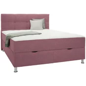 Mömax Postelja Boxspring Oviedo, Vinsko Rdeča, 160x200