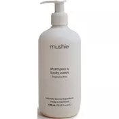 Mushie Organic Baby gel za prhanje in šampon 2v1 za otroke 400 ml