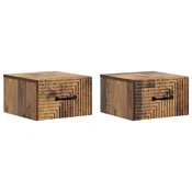 vidaXL Stenski nočni omarici 2 pcs Star les 34,5 x 33 x 20 cm