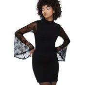 Ženska obleka KILLSTAR - Willows Whim - Black - KSRA014165