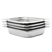 Vidaxl Gastronomske posode 4 kosi GN 1/2 65 mm nerjaveče jeklo