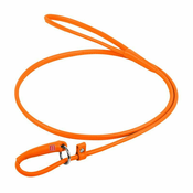 WAUDOG Okrogla usnjena ogrlica, povodec za psa oranžna 4 mm