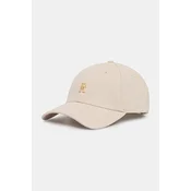 Bombažna bejzbolska kapa Tommy Hilfiger bež barva, AW0AW17631