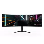 GIGABYTE AORUS CO49DQ računalniški monitor 124,5 cm (49) 5120 x 1440 slikovnih pik Dual QHD OLED Črna