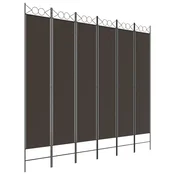 Vidaxl Paravan 6-delni rjav 240x220 cm blago