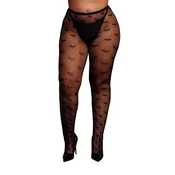 Leg Avenue Plus Size Heart Patterned Tights Black XL-4XL DES080BLKOSX