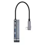 Baseus USB Type-C HUB kut savijanja br. 7, sivi CAHUB-CWJ0G