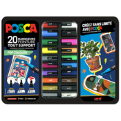 Posca Pigmentni markerji POSCA, POP COLORS, kovinska škatla 20 kom, (21655615)