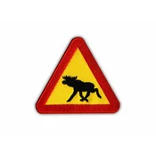shumee Našitek z opozorilnim losom - rumeno ozadje - samolepilna podlaga - vezen našitek/značka/emblem