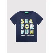 United Colors Of Benetton Majica 3096C15AY Mornarsko modra Regular Fit