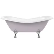 Casa Padrino Art Nouveau bathtub gray/white/silver 188 cm - Freestanding retro style bathtub