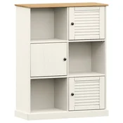 Vidaxl Knjižna omara VIGO bela 90x35x114,5 cm trdna borovina