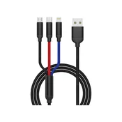 USB 3-u-1 Kabel | USB Type-C, Lightning, Micro USB | 120 cm | TORIMA