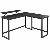 Pisalna miza, računalniška miza v obliki črke L s stojalom za monitor 140 x 130 x 89 cm | VASAGLE