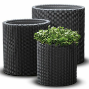 KETER Květináče S + M + L CYLINDER antracit
