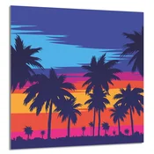shumee STEKLENA PLOŠČA ZA KUHINJO 60x65 Palme