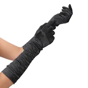 Satenaste črne rokavice za zabavo 42 cm